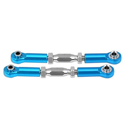 RC Steering Linkage Rod, 2 Piece Metal Arm Steering Rod Link, Servo Link Pull Rod for RC Car, Compatible with HSP94111 94188 RC Car Truck(Blue)