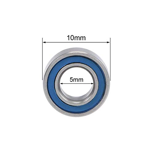 MR105-2RS Ball Bearings 5x10x4mm, Bore Double Sealed Chrome Steel Blue Seal Z2 30pcs.