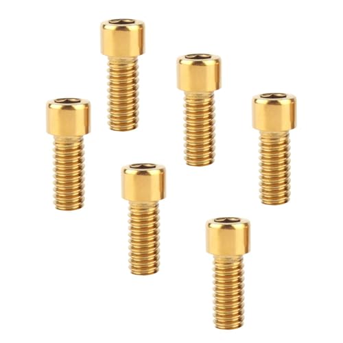 6Pcs Bike Screws M6x10 12 16 18 20 25 30 35mm Stainless Steel Socket Head Cap Allen Hex Bolt (Gold, M6 x16mm) - color: Gold, size: M6 x16mm