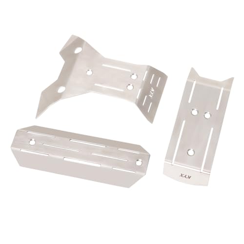 RC Chassis Armor Set for Traxxas Mini Maxx Stainless Steel Front Center Rear Chassis Armor Protection Plate Skid Plate Upgrade Parts