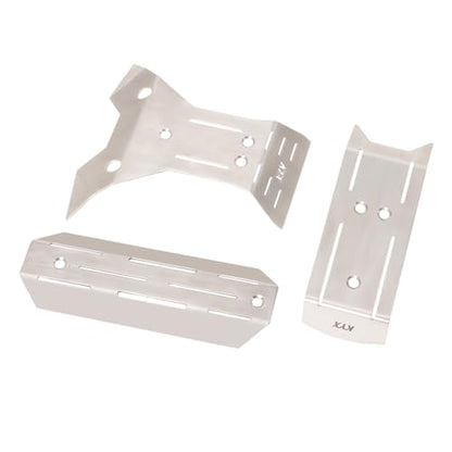 RC Chassis Armor Set for Traxxas Mini Maxx Stainless Steel Front Center Rear Chassis Armor Protection Plate Skid Plate Upgrade Parts