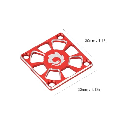 RC Cooling Fan Cover 1.18in Wide Aluminium Alloy Light Sturdy Cool RC ESC Cooling Fan Cover for Replacement (Red)