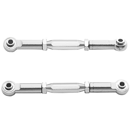 2PCS RC Front Rear Metal Steering Servo Link 70-90mm Adjustable Turnbuckles Camber Linkage Rod Ends Compatible with Traxxas Slash 4x4 5807 Stampede HQ727 1/10 RC Car Upgraded Parts,Sliver