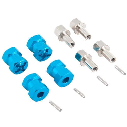 4PCS MORFUM RC Wheel Spacers 12mm Hex Drive Hubs Combiner Coupler Aluminum 15mm Offset Extension Drive Adapter for 1/10 RC Crawler Car Upgrades (Blue) - color: Blue