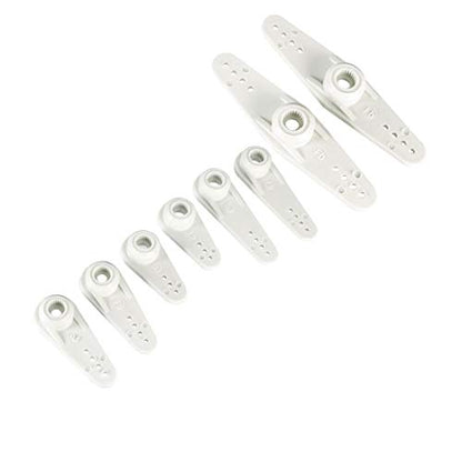 uxcell Plastic Servo Arms 25T White, 3mm Hole Single/Double Arm for Futaba 1 Set
