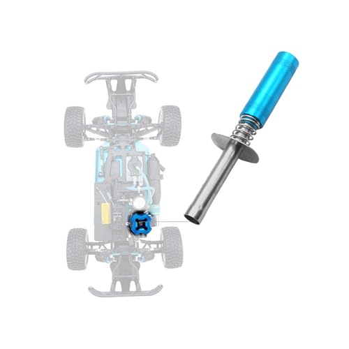 1/8 RC Car Glow Plug Igniter Starter 1/10 Nitro Engine Start Tool Support AA Batteries Power Compatible with 1:8 1:10 Scale Crawler Buggy Monster Truck Car Boat Plane Traxxas Tamiya Blue