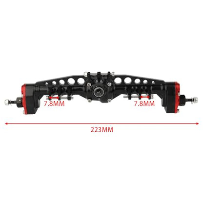 CNC Metal Front and Rear Portal Axles for 1/10 RC Crawler Car Axial SCX10 III AXI03006 AXI03007 Wrangler JL AR45 Axle Upgrade Part (red) - color: Red