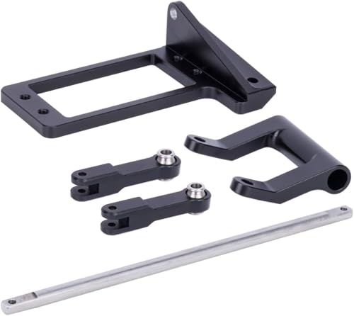 CNC Aluminium BTA Servo Mount with Hydraulic Steering Link for 1/10 RC Crawler Car VP Capra F9 Portal Axle LCG Chassis DIY Parts (Black)