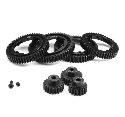 Hardened Steel 54T 1 Mod Spur Gear with 18T 20T 22T Motor Pinion Gear for 1/5 X-Maxx 1/7 XO-1 1/10 Maxx/E-Revo 2.0 VXL Upgrade Part, Replace of #6449 - size: 54T