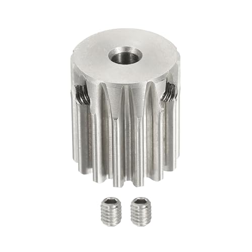 uxcell 1 Mod 14T Spur Gear 4mm Bore, 304 Stainless Steel Pinion Gear, 20°Pressure Angle, for Spur Rack and RC Model Car or Motor DIY - size: 1 Mod 14T, 4mm