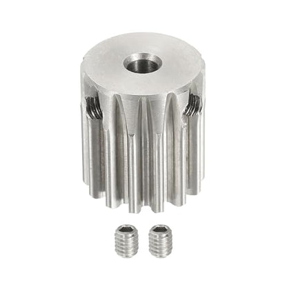 uxcell 1 Mod 14T Spur Gear 4mm Bore, 304 Stainless Steel Pinion Gear, 20°Pressure Angle, for Spur Rack and RC Model Car or Motor DIY - size: 1 Mod 14T, 4mm