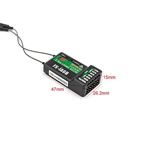 Flysky FS-iA6B 2.4Ghz 6 Channel Long Range Dual Pass PPM PWM Output and Telemetry with ibus Receiver for RC Car Boat