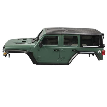 6.10inch/155mm Wheelbase Plastic Texture Hardtop Body Shell Kit Replacement Part for 1:18 RC Car Crawler Car for TRX4M Bronco Defender AX8560 Chassis Upgrade Accessories (Army Green) - color: Army Green