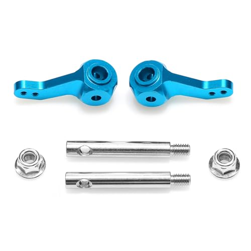 RC Car Steering Cup for Tamiya CW-01 Lunch Box Metal Steering Arms Knuckle Cup with Axle Upgrade Parts (Blue) - color: Blue