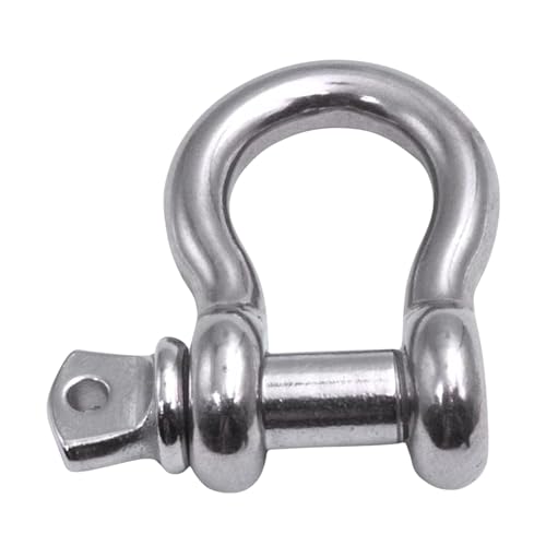 316 Stainless Steel Bow Shackle with Oversized Screw Pin, Marine-Grade Hardware for Anchor Lines, Towing, Dinghies, Canoes, Trailers, Utility Tie-Downs & Off-Road Recovery - size: 1/4" with 5/16" Pin .55T WLL, style: 05-Pack