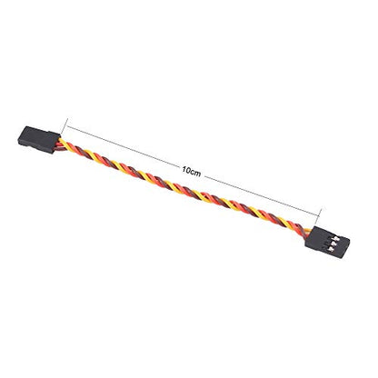 10pcs Servo Extension Cable Lead Twisted Wire 10cm 30cords 26awg Male to Male Plug for JR Futaba (C59-10)