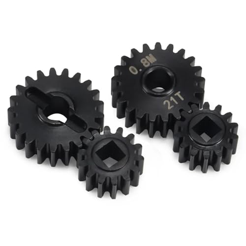 Heavy Duty 0.8M Overdrive Portal Gear Set 23T/12T 21T/14T for 1/10 RC Rigs Crawler Axial Capra F9 SCX10 III AR45P Axle Upgrade (21T 14T) - size: 21T 14T