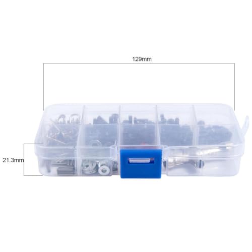 COMODO 270Pcs RC Hardware Set with Screws, Washers, O-Rings & Hex Wrench for 1/10 RC Crawler Car Replacement Parts
