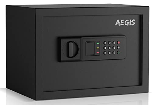 AEGIS 0.8Cu.Ft Electronic Safe Box - Digital Keypad Security Safe for Home/Office, Heavy Duty Steel Cash Box with Silent Access & Anti-Theft Alarm, Compact Wall/Floor Mount Design - size: 0.57 Cubic Feet, style: Digital Keypad