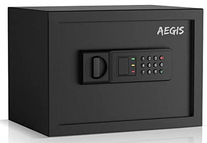 AEGIS 0.8Cu.Ft Electronic Safe Box - Digital Keypad Security Safe for Home/Office, Heavy Duty Steel Cash Box with Silent Access & Anti-Theft Alarm, Compact Wall/Floor Mount Design - size: 0.57 Cubic Feet, style: Digital Keypad