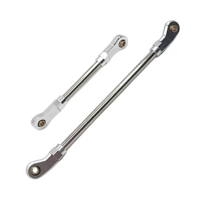 Compatible with HB R1001 R1002 R1003 1/10 Rc Model Crawler Car Truck for Buggy Front Axle Steering Rod Servo Rod Upgrade Parts Linkage - color: Silver