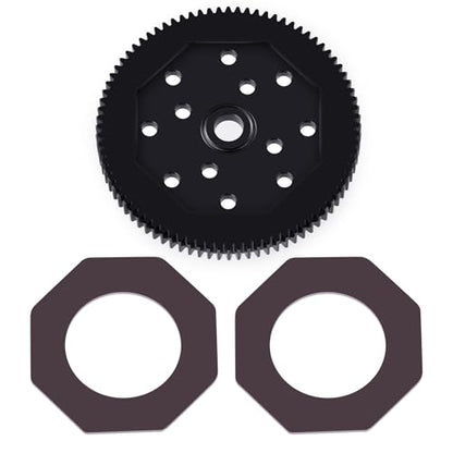 LSG Steel Spur Gear 66T 72T 81T 84T 48P Hardened Steel Upgrades Main Gear for Team Associated DR10 RC10 B4 B5 T4 T5 (84T) - size: 84T