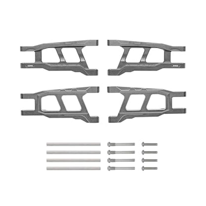 Aluminum Suspension A Arms for 1/10 Traxxas Rustler Slash Stampede Hoss 4WD 4x4 Upgrade Parts Replacement of Part 3655 (Titanium) - color: Titanium