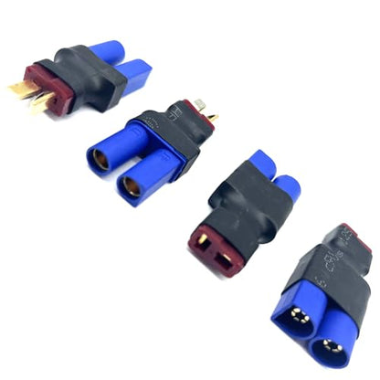 2Pairs EC5 to T Adapter Male Female Connector Plug Set Compatible with Arrma E-flite RC Car Truck Airplane Lipo Battery ESC Balance Charger Motor