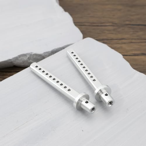 4Pcs RC Car Body Posts Mount Holder Column 1/10 RC Crawler Cars Parts Aluminum Body Post Mounts Compatible with Axial SCX10 90046 RC4WD D9 Silver - color: silver