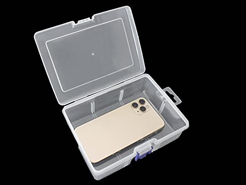 6-Piece Clear Plastic Storage Box with Snap-Tight Latch - Organizer Container for Pencils, Puzzles, Small Toys, Jewelry Making & Sewing Crafts (Small Size) - size: 6pcs Small Box