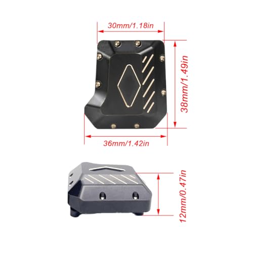 TRX4 Brass Counter Weight Black Coating Front Rear Portal Axle Housing Set Portal Cover Kit for 1/10 RC Crawler TRX6 TRX-4 Bronco Defender Upgrade Parts (Front Rear Kit B)
