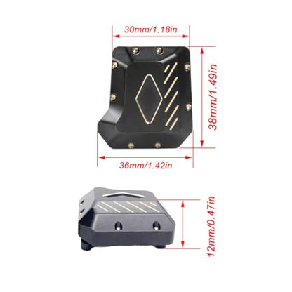 TRX4 Brass Counter Weight Black Coating Front Rear Portal Axle Housing Set Portal Cover Kit for 1/10 RC Crawler TRX6 TRX-4 Bronco Defender Upgrade Parts (Front Rear Kit B)