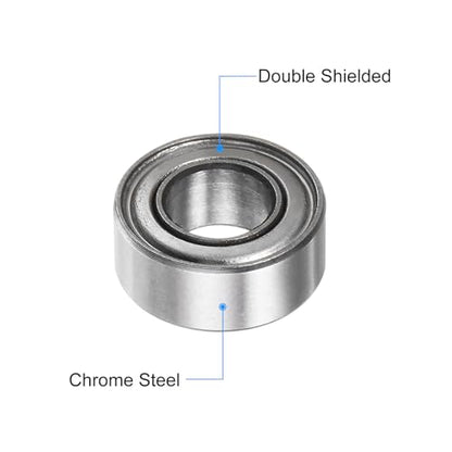 uxcell 20pcs MR105ZZ Deep Groove Ball Bearings 5x10x4mm Chrome Steel Miniature Bearing Double Shielded Precision Bearings, P6 (ABEC 3) - size: 5x10x4mm