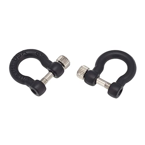 1:10 RC Tow Shackles D-Ring Trailer Buckles for 1/10 Scale RC Rock Crawler SCX10 Tamiya CC01 TRX4 D90 D110 RC Car Truck Accessories (4 PCS Black) - color: 4 Pcs Black