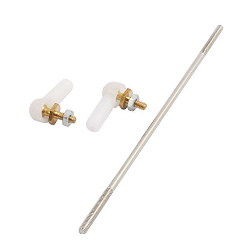 Aexit Set RC Electrical equipment Car Spare Parts Rod Ends Standoff Brass Ball Link Rods M2mmxL80mm White
