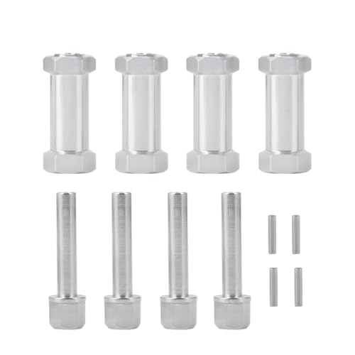 RC 12mm Wheel Hex Drive Hubs Combiner Coupler Aluminum 15mm/20mm/25mm/30mm Offset Extension Longer Combiner Drive Adapter for 1/10 Axial SCX10 Wraith RC Car Upgrade Parts (Silver - 30mm) - color: Silver - 30mm