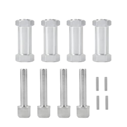 RC 12mm Wheel Hex Drive Hubs Combiner Coupler Aluminum 15mm/20mm/25mm/30mm Offset Extension Longer Combiner Drive Adapter for 1/10 Axial SCX10 Wraith RC Car Upgrade Parts (Silver - 30mm) - color: Silver - 30mm