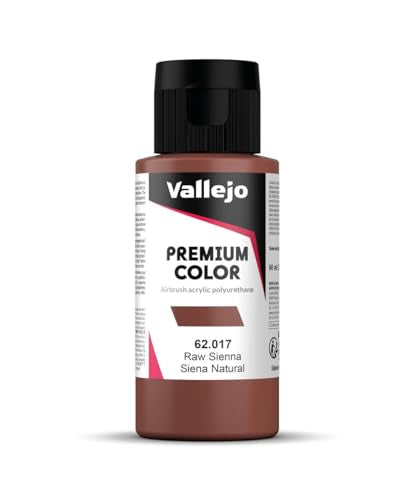 Vallejo - Premium Color RC Raw Sienna 2.02 Fl.Oz. (60 ml) for Airbrushing, Acrylic-Polyurethane Hybrid Resin of Great Resistance Paint for Model and Hobby Use - style: Raw Sienna