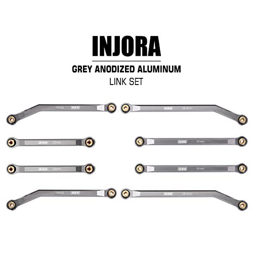 INJORA Aluminum 4 Link Set for SCX24 C10 JLU Bronco Base Camp 4Runner, GL - color: Grey
