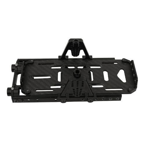 Metal Chassis Frame Kit Extended Rails with Shock Towers Battery Mount Bumper Mount Chassis Brace 4x4 Upgrade to SCX10 6x6 for 1/10 RC Crawler Axial SCX10 Modified Part (Black) - color: Black