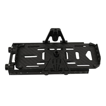 Metal Chassis Frame Kit Extended Rails with Shock Towers Battery Mount Bumper Mount Chassis Brace 4x4 Upgrade to SCX10 6x6 for 1/10 RC Crawler Axial SCX10 Modified Part (Black) - color: Black