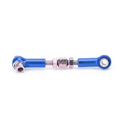 6 Pcs Adjustable Servo Links Tie Rod Set High Precision Aluminum Alloy RC Car Accessories for 1/10 1/12 Buggy Touring Drift Cars Red Purple Black Dark Blue Light Blue (Dark Blue) - color: Dark Blue