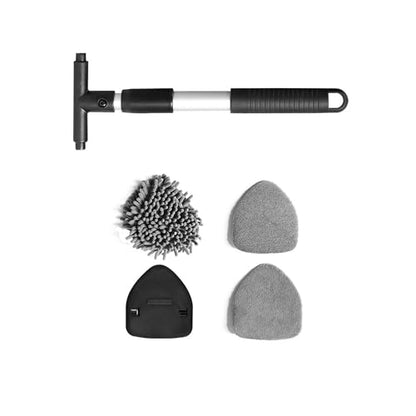 Car Windshield Cleaner, Microfiber Vehicles Window Cleaning Tool with 3PCS Reusable Cloth Pads, Automotive Washing Interior ＆ Exterior Glass Supplies Accessories, Universal Fit (Triangle) - size: Triangle