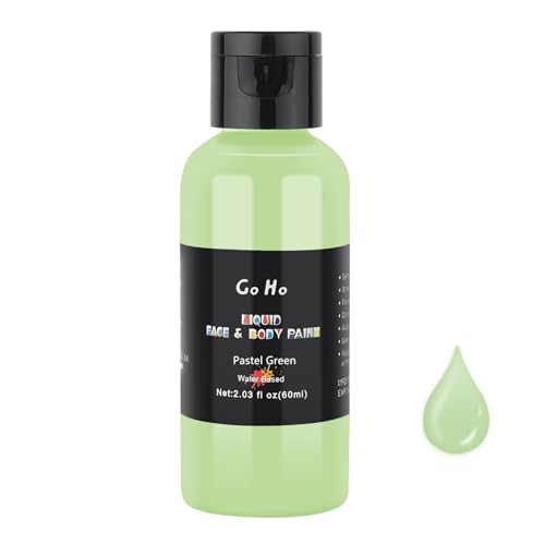 Go Ho Pastel Green Face Body Paint,Pastel Green Makeup Water Based Face Paint and Body Paint for Airbrush Makeup Special FX, Cosplay, and Halloween Make up - color: Pastel Green