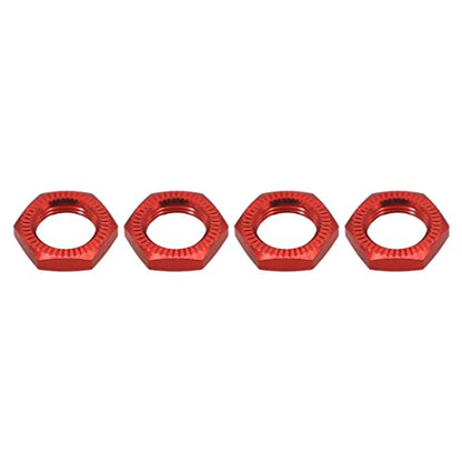 Aluminum 17mm Wheel Nut Thread 1.0mm for 1/7 1/8 RC Model Car ARRMA 6s HSP Redcat Himoto Monster Trucks Off Road Buggy Upgraded Parts 16 pcs/Set (Red) - color: red