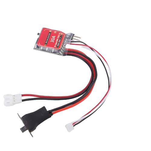 Keenso Brushed ESC, 30A Mini Electronic Speed Controller with Brake for 2S LiPo and NiMH Battery in 1/32 1/18 /24 Scale RC Cars