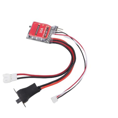 Zunate 30A Mini RC Brushed ESC with Brake for 1/32 1/18 /24 Scale Cars, Compatible with 2S Lipo NiMH Batteries and N20 N030 N050 N130 N180 Brushed Motors