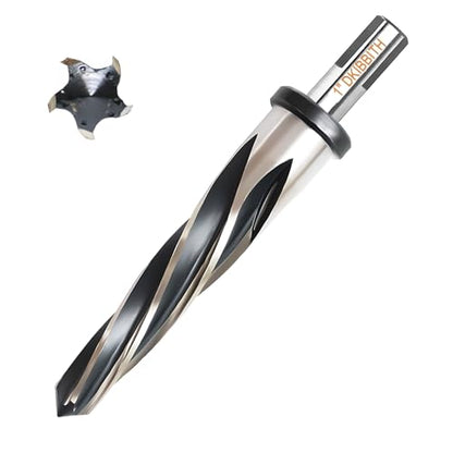 1” Bridge Construction Reamer Drill Bit, M2 HSS Taper Chucking Reamer for Steel Alloy Metal Wood Plastic, 1/2" Non-Slip Shank, 5-Spiral Flutes Car Reamer, to Align or Enlarge Holes, 25mm - size: 1”