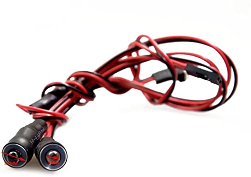 MOHERO 2 LEDs Angel Eyes & Demon Eyes LED Light Headlights for 1/10 RC Model Crawler Cars Headlamps (Red+Yellow, 10mm) - color: Red+Yellow, size: 10mm