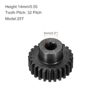 32P Steel Pinion Gear Set 30T for 5mm Shaft Hardened Steel Pinion Gear with Shaft Coupler Connector for RC Motor - style: 30T